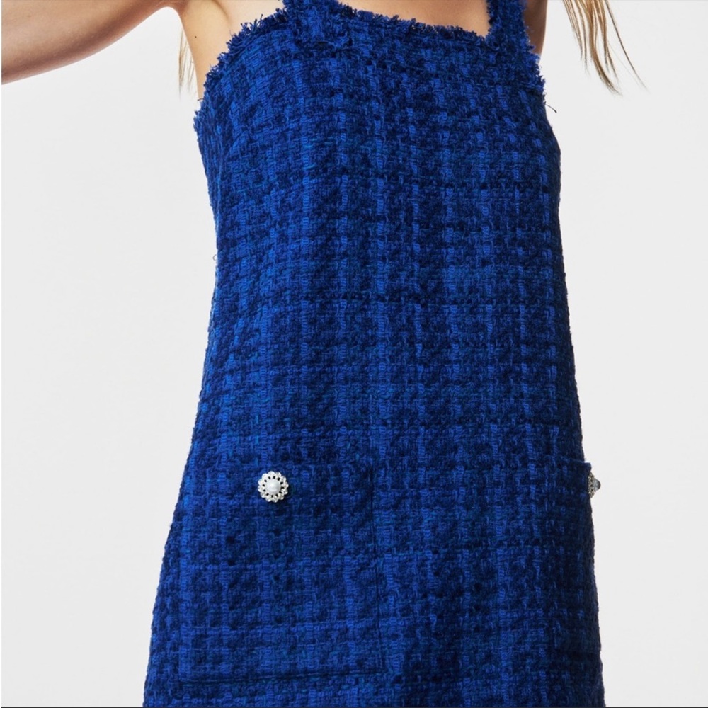 Zara Tweed Button Overalls Dress - Picture 2 of 7